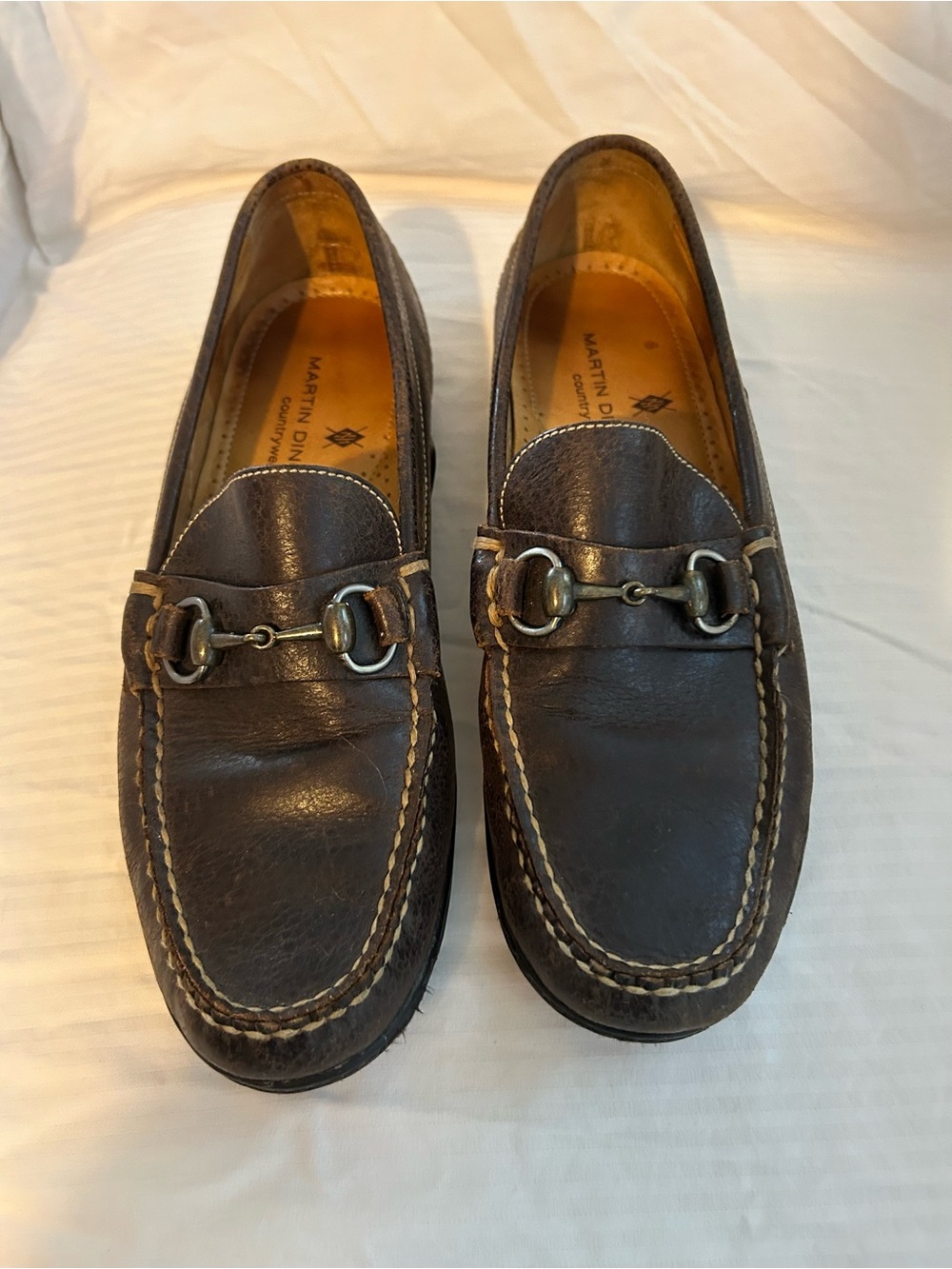 Martin Dingman Men’s Brown Leather Bit Loafers Size 9